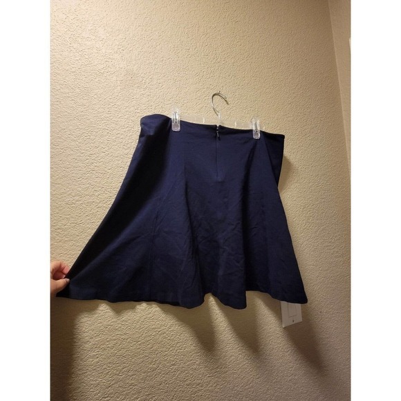 Lauren Ralph Lauren Circle Skirt Navy Blue Size Large Stretchy - Picture 5 of 5